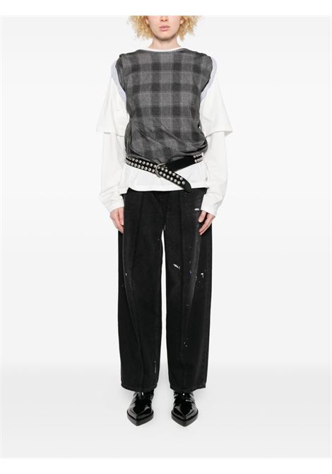 wide leg jeans woman black MM6 MAISON MARGIELA | SH0LA0011 M30011966